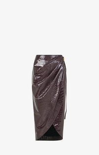 Embossed wrap skirt - Burgundy