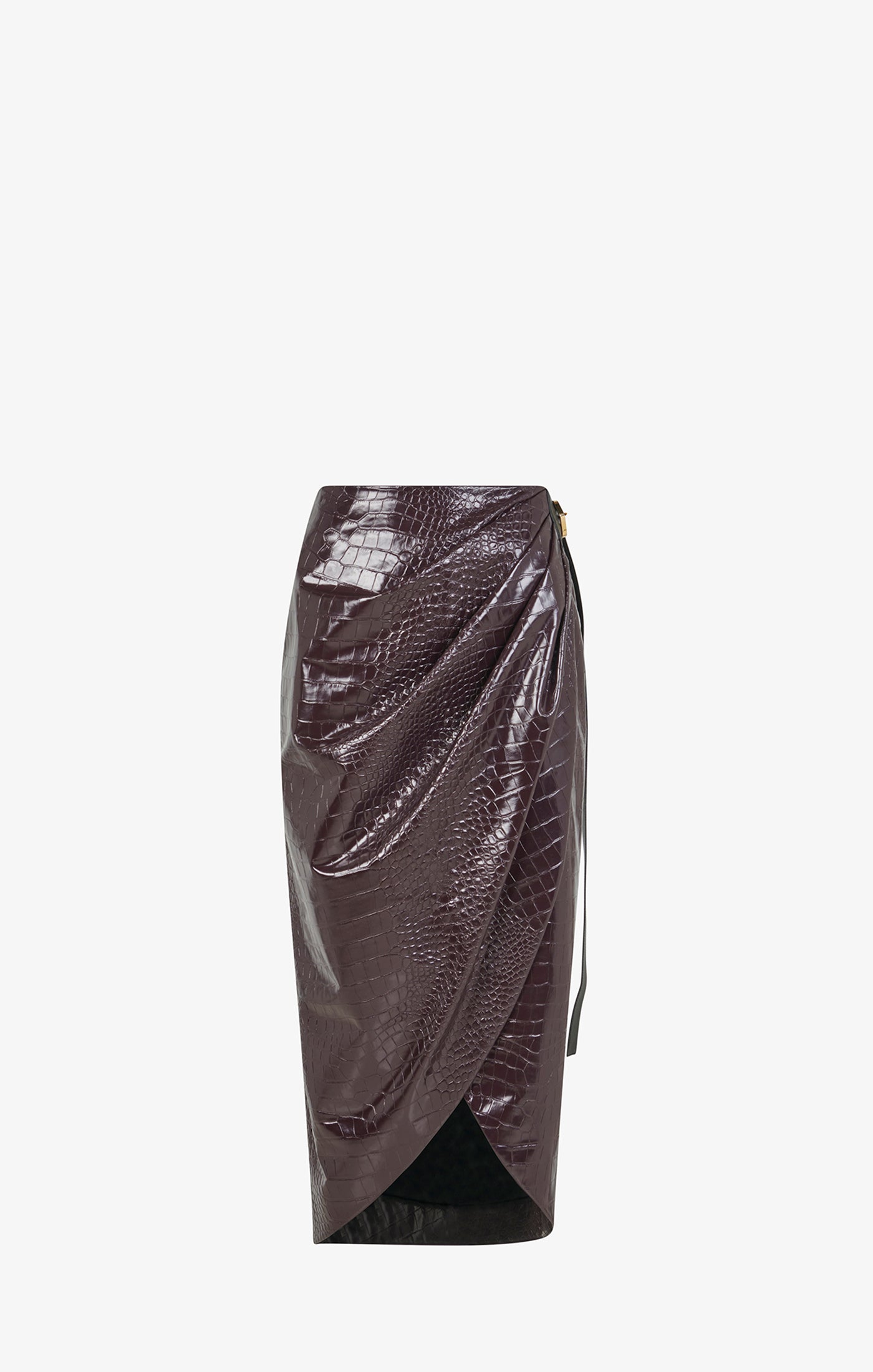 Embossed wrap skirt - Burgundy