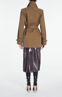 Embossed wrap skirt - Burgundy