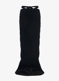 Jupe drapée en velours - Noir Alaïa