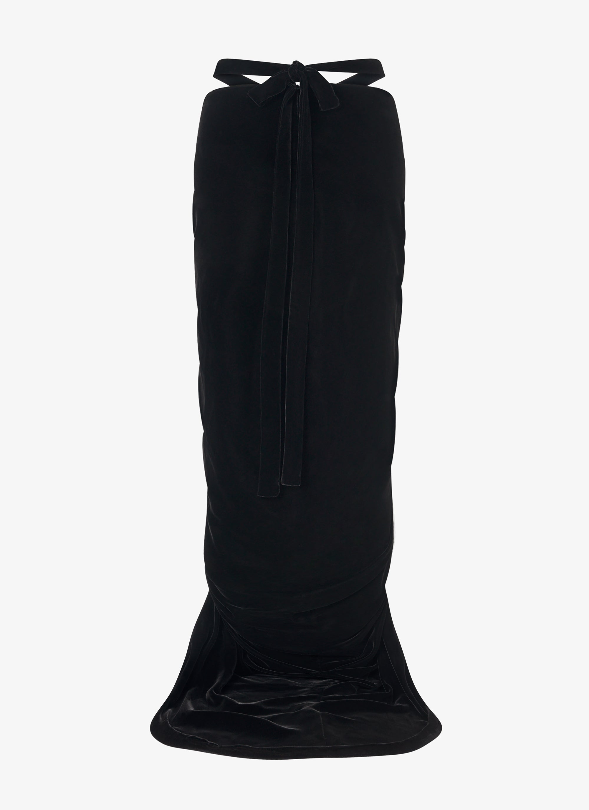 Jupe drapée en velours - Noir Alaïa