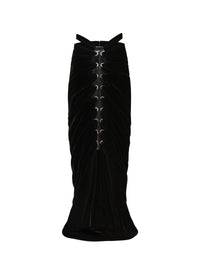 Jupe drapée en velours - Noir Alaïa