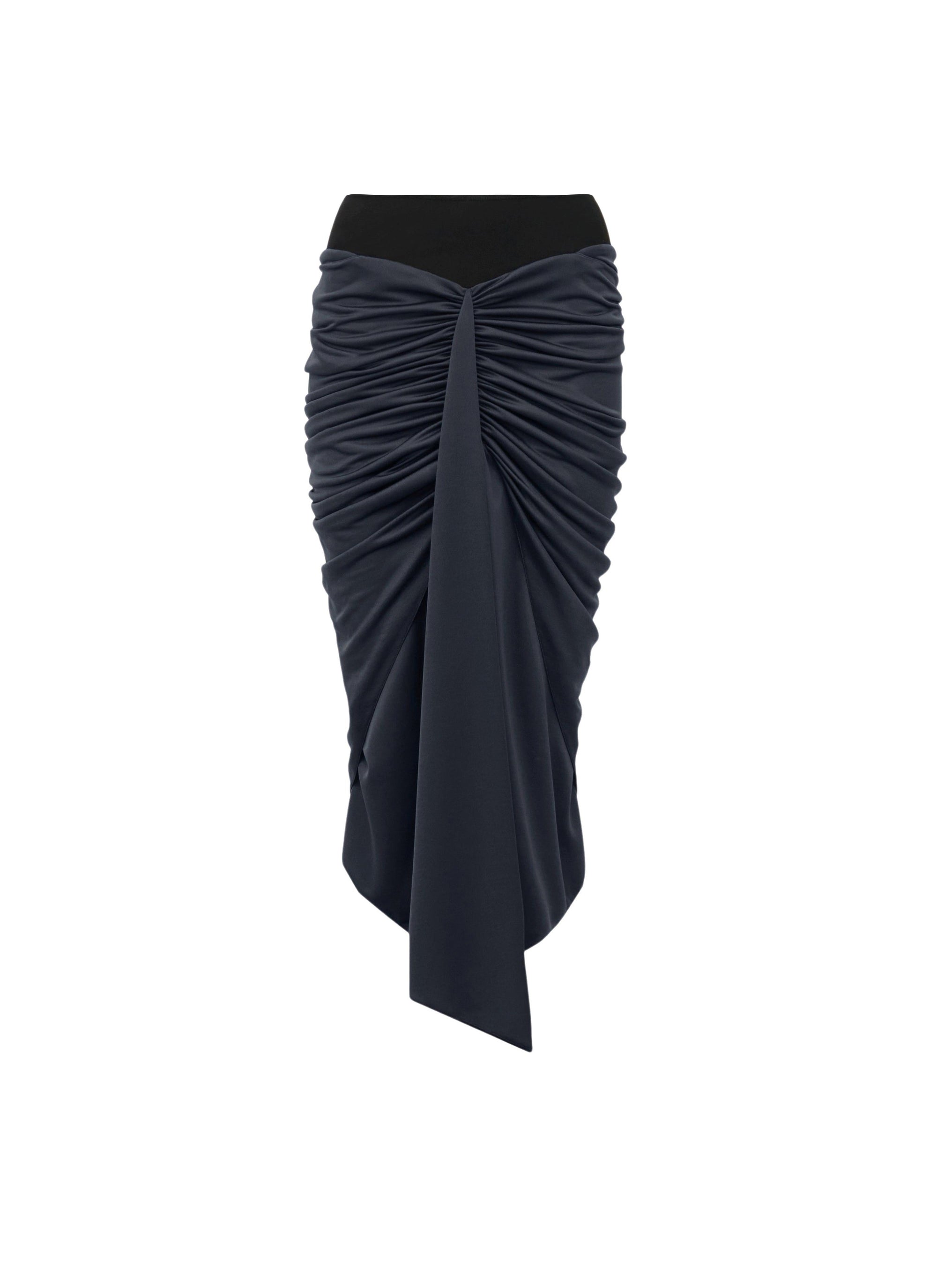 Draped skirt in fluid jersey - Black Alaïa