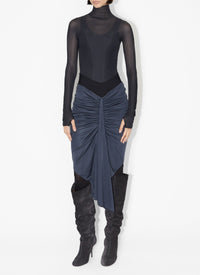 Draped skirt in fluid jersey - Black Alaïa
