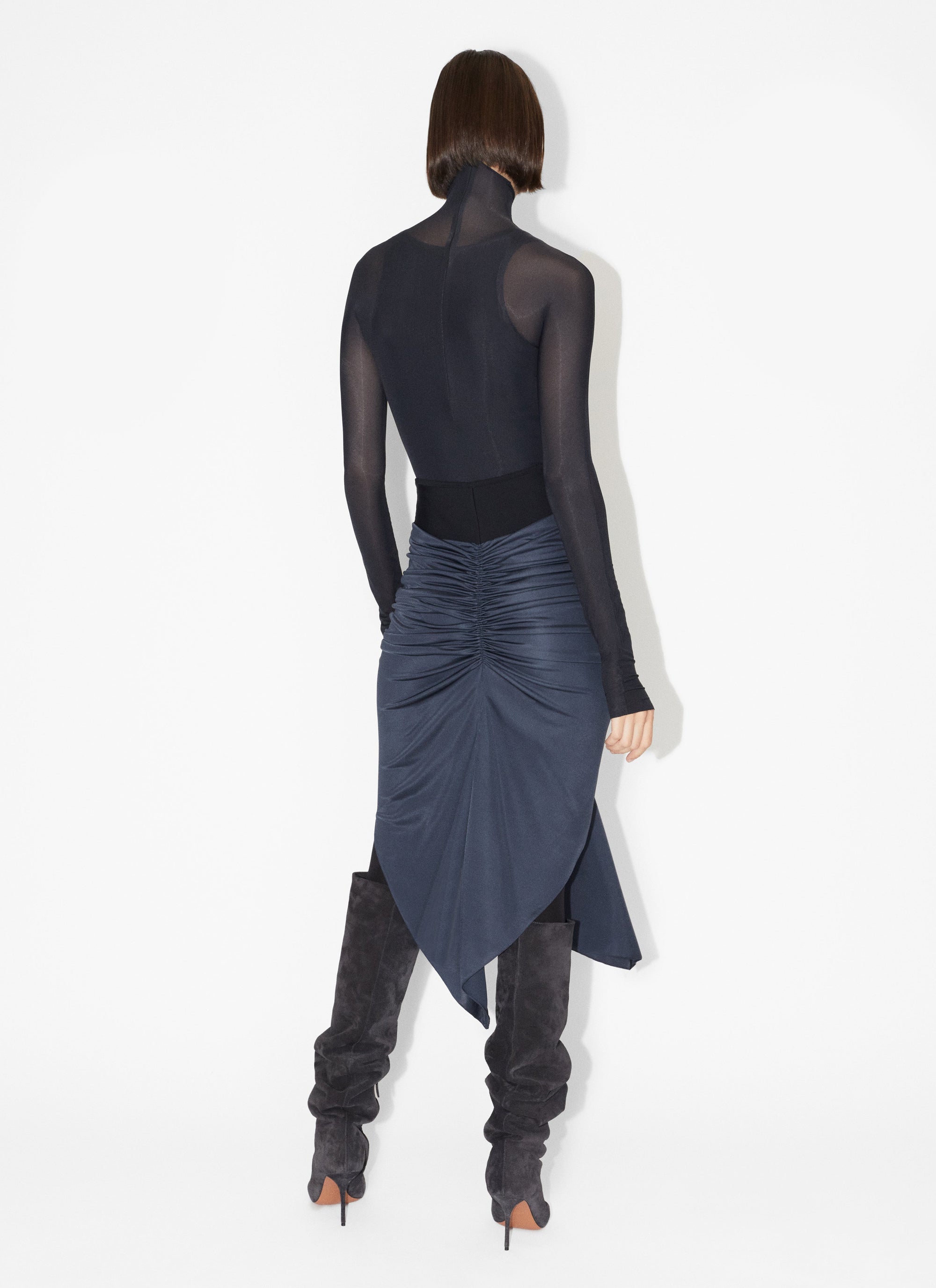 Draped skirt in fluid jersey - Black Alaïa