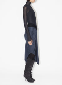 Draped skirt in fluid jersey - Black Alaïa