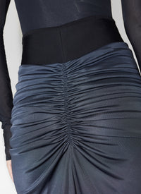 Draped skirt in fluid jersey - Slate grey