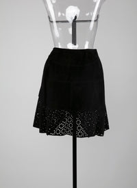 Jupe asymétrique en cuir - Noir