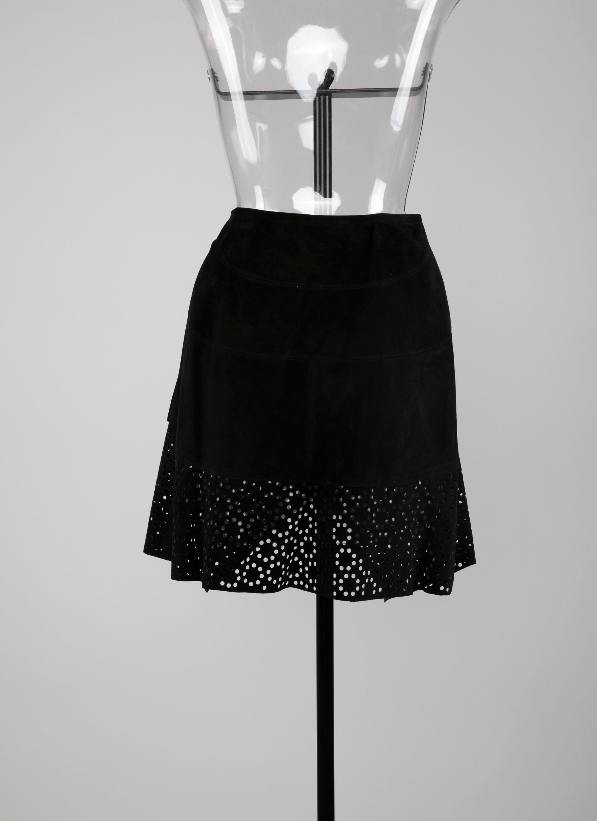 Jupe asymétrique en cuir - Noir