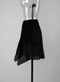 Jupe asymétrique en cuir - Noir