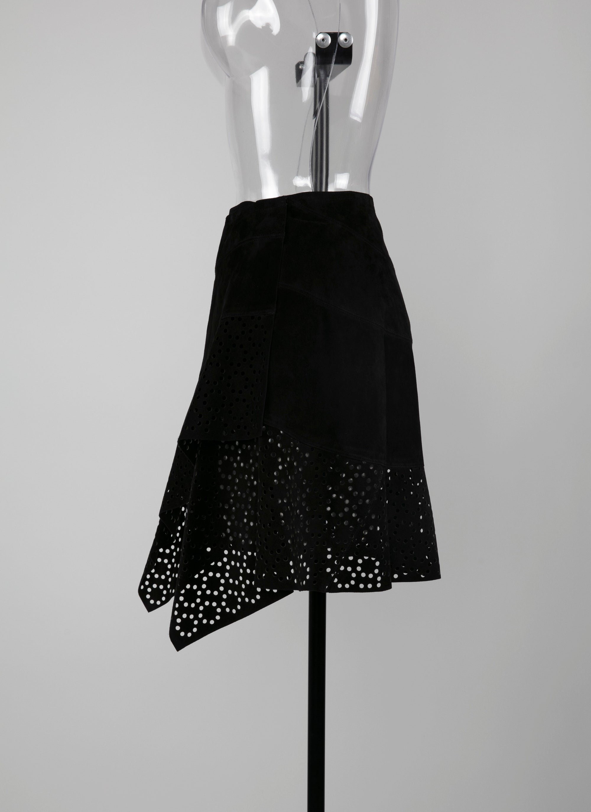 Jupe asymétrique en cuir - Noir