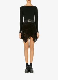 Jupe asymétrique en cuir - Noir