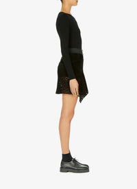 Jupe asymétrique en cuir - Noir