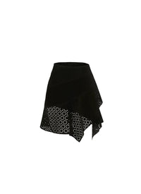 Jupe asymétrique en cuir - Noir
