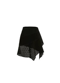Jupe asymétrique en cuir - Noir