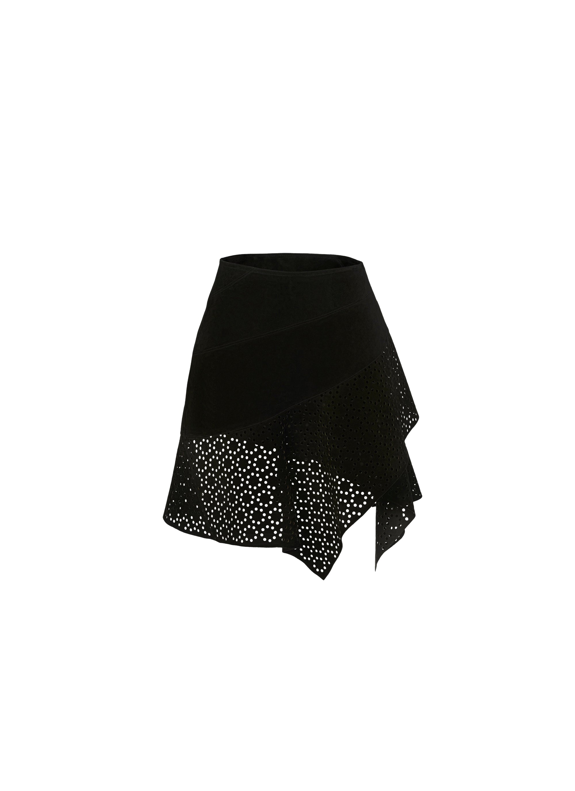 Jupe asymétrique en cuir - Noir