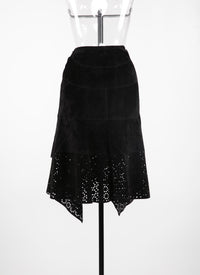 Jupe regular en cuir - Noir