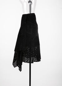 Jupe regular en cuir - Noir