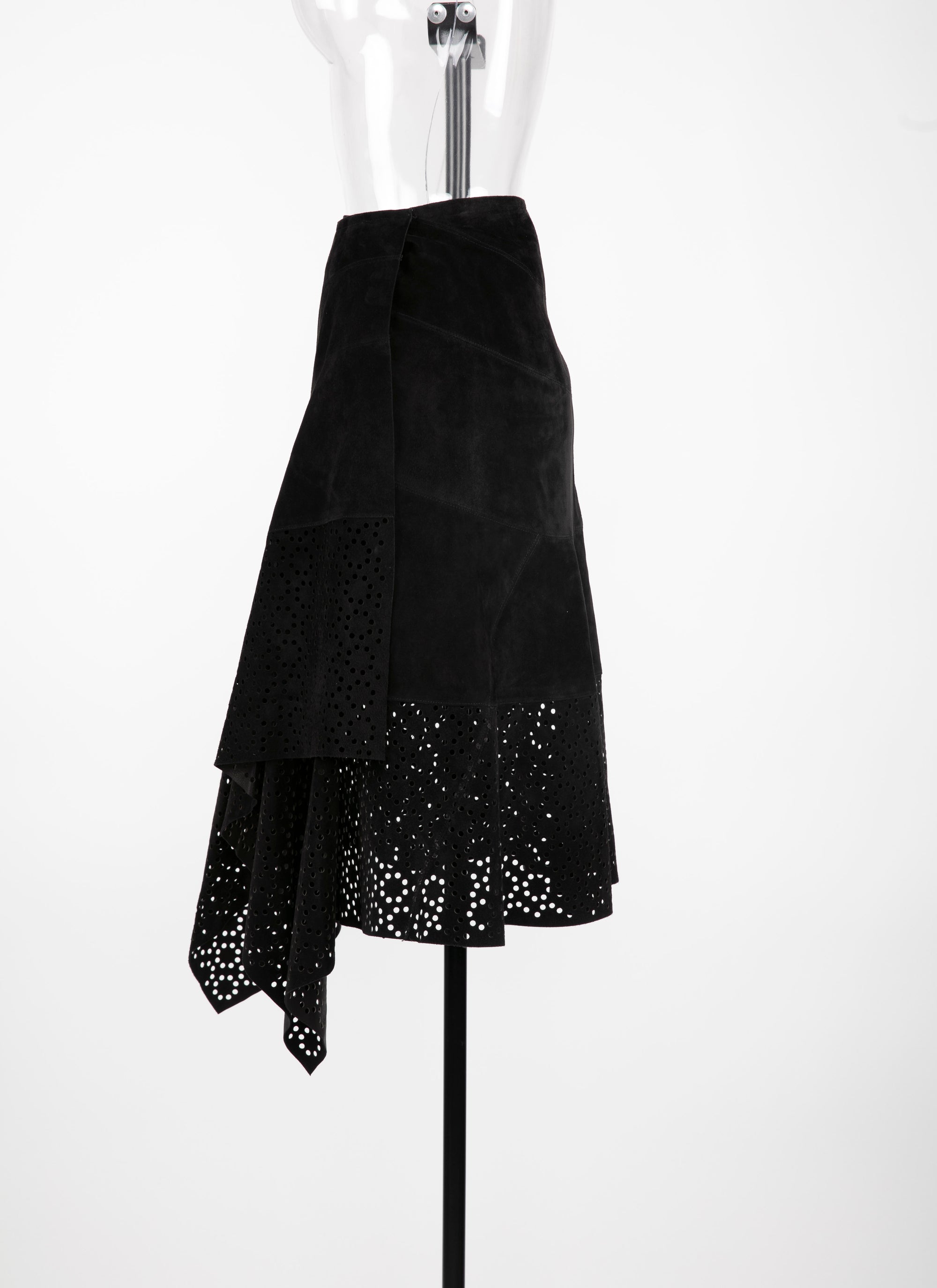Jupe regular en cuir - Noir