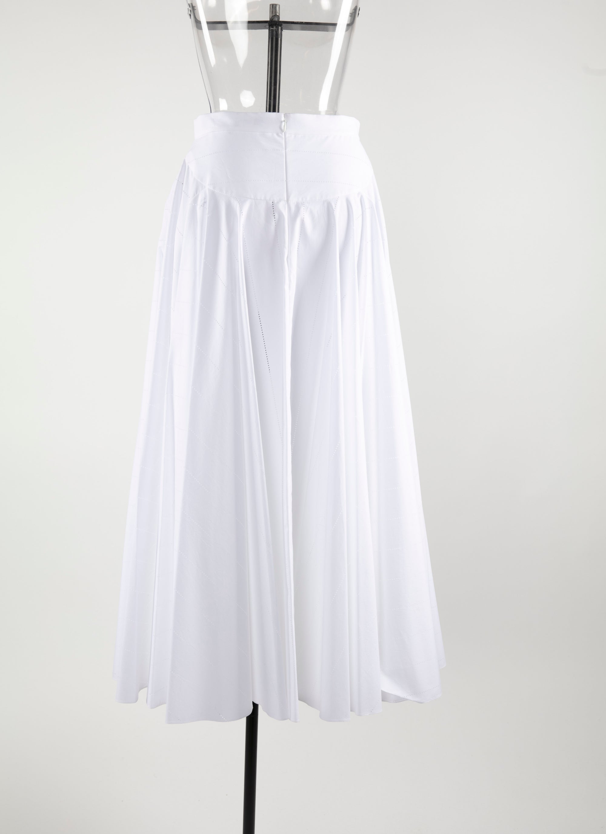 Jupe midi plissée à rayures - Blanc intense