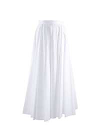 Jupe midi plissée à rayures - Blanc intense