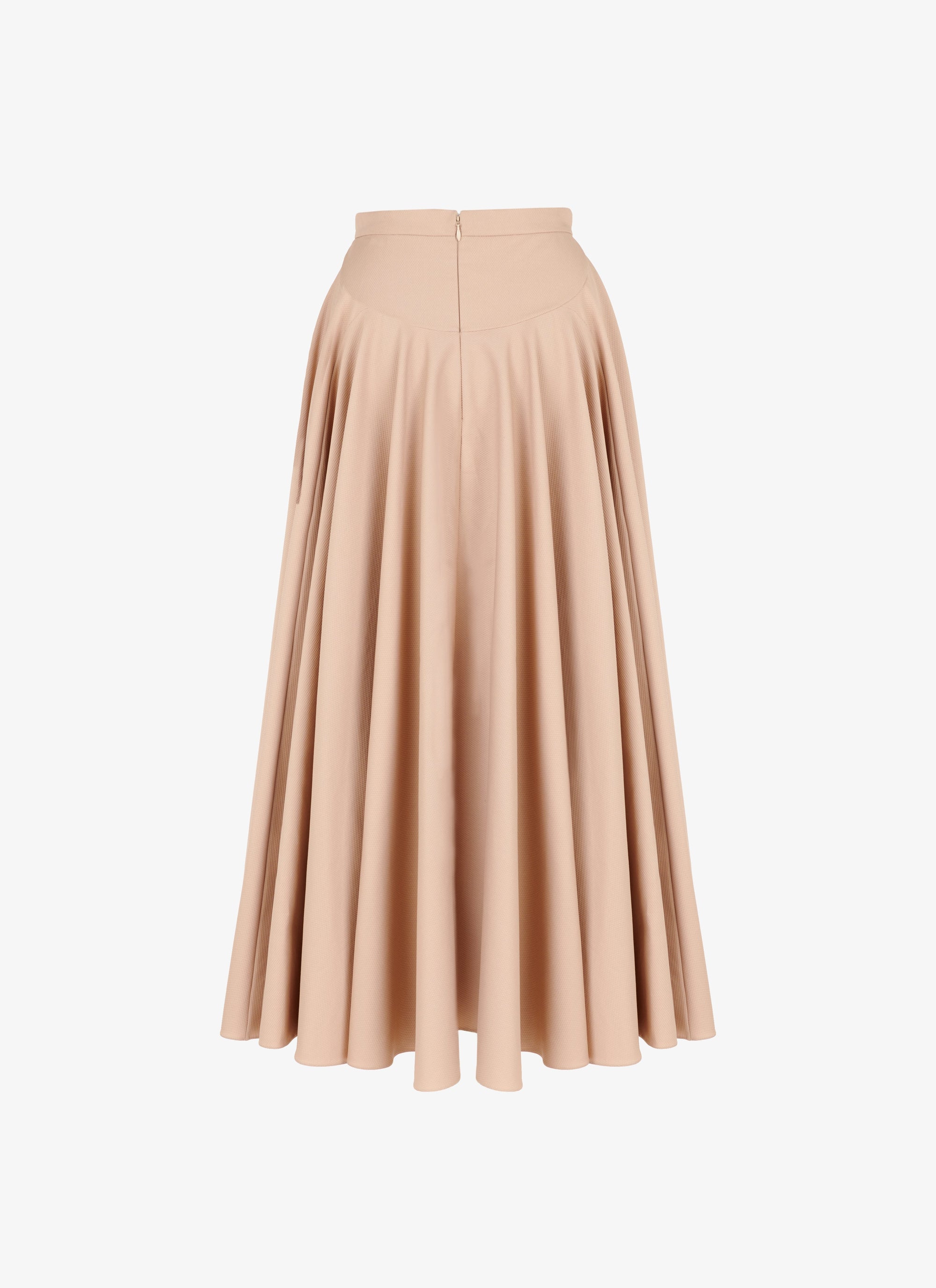 Striped pleated midi skirt - Light beige