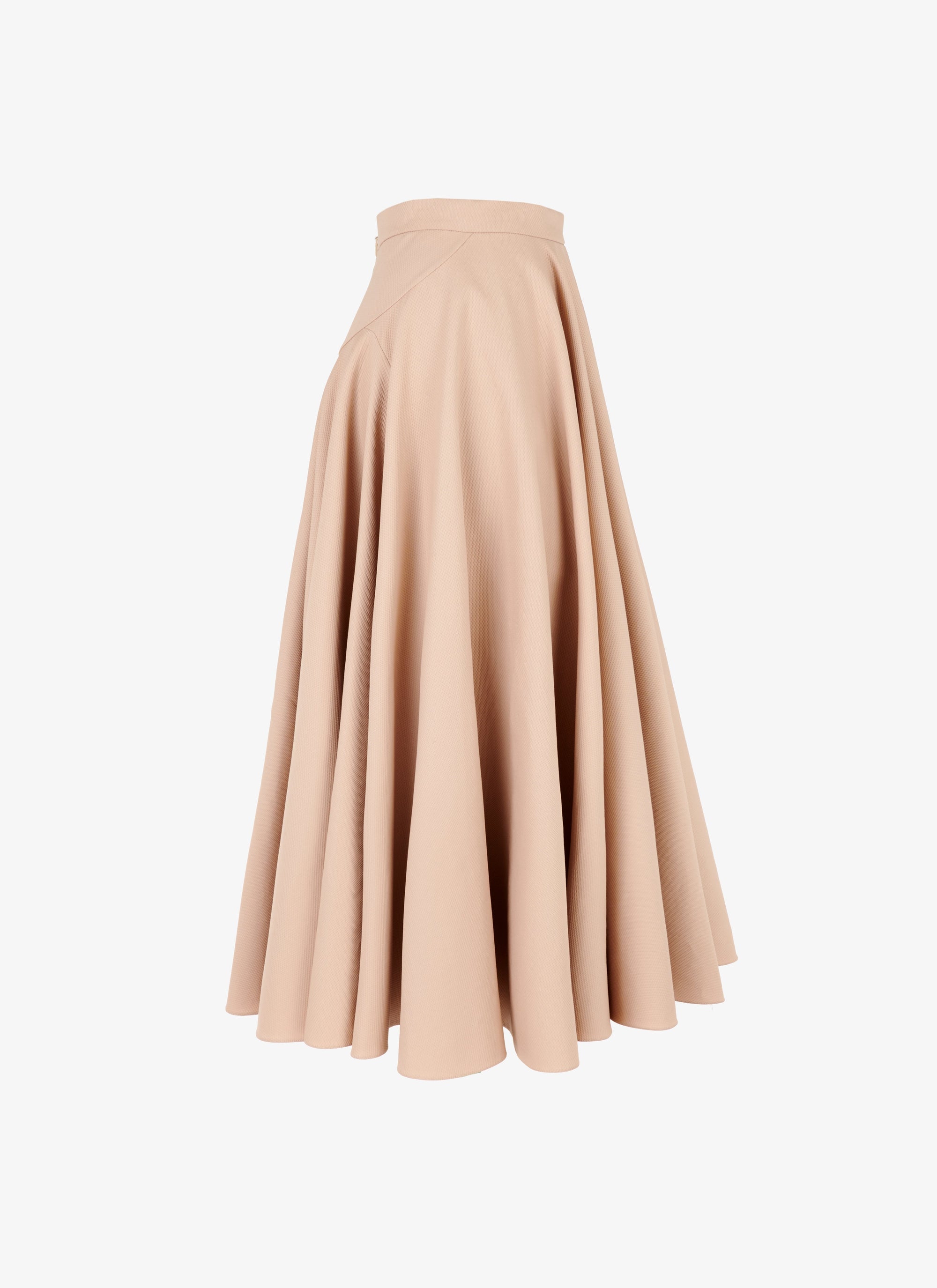 Striped pleated midi skirt - Light beige