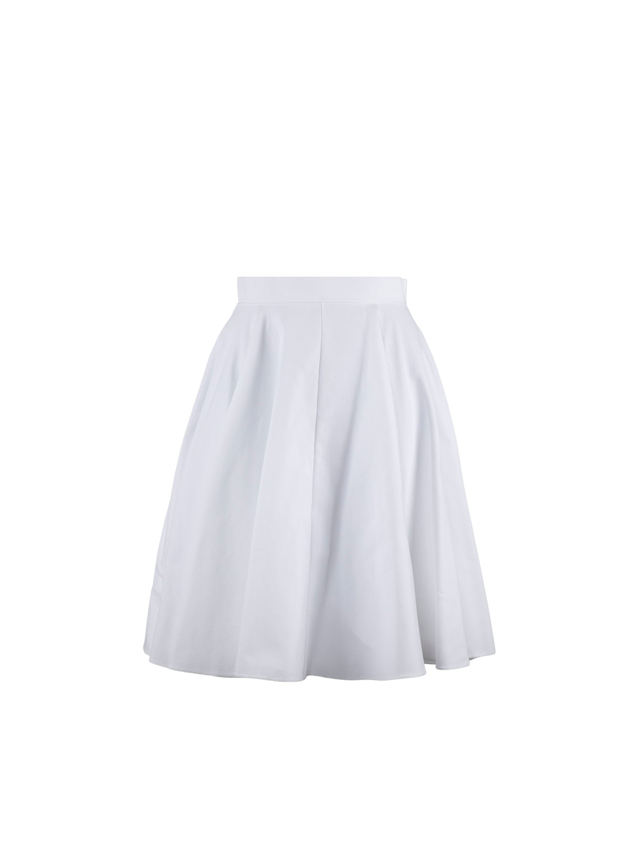 Pleated short skirt - White
