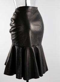 Jupe courte edition en cuir - Noir