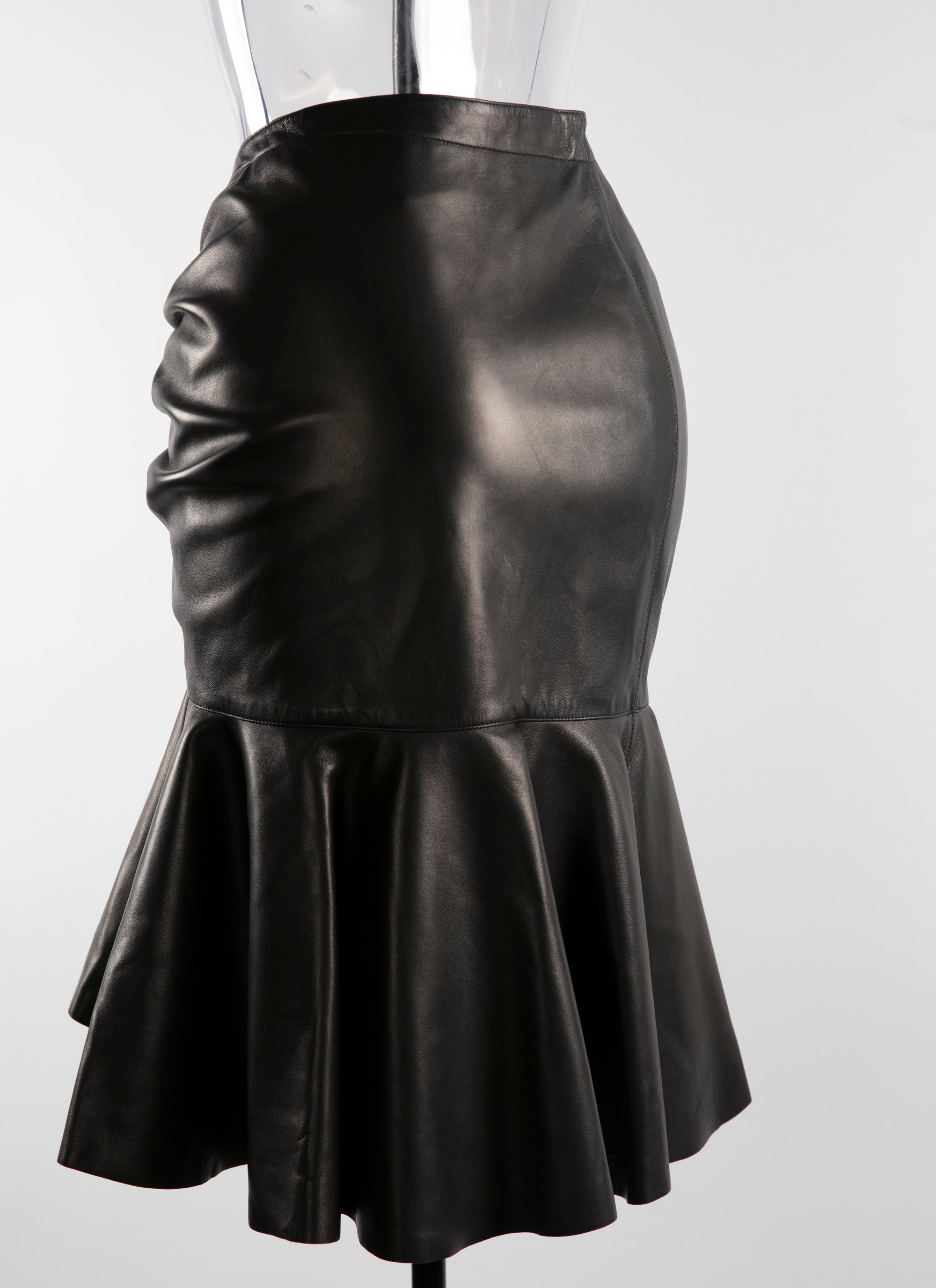 Jupe courte edition en cuir - Noir