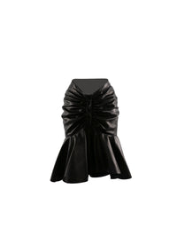 Jupe courte edition en cuir - Noir