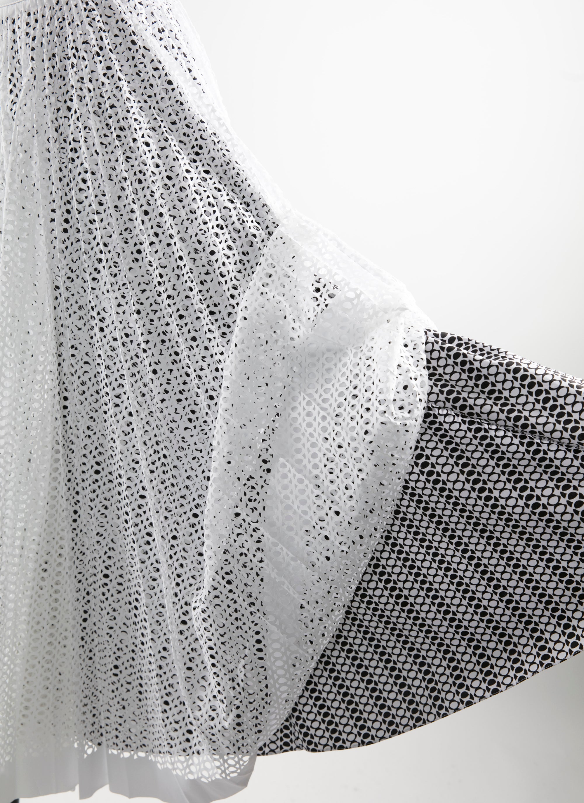 Multicoloured openwork long skirt - Intense White