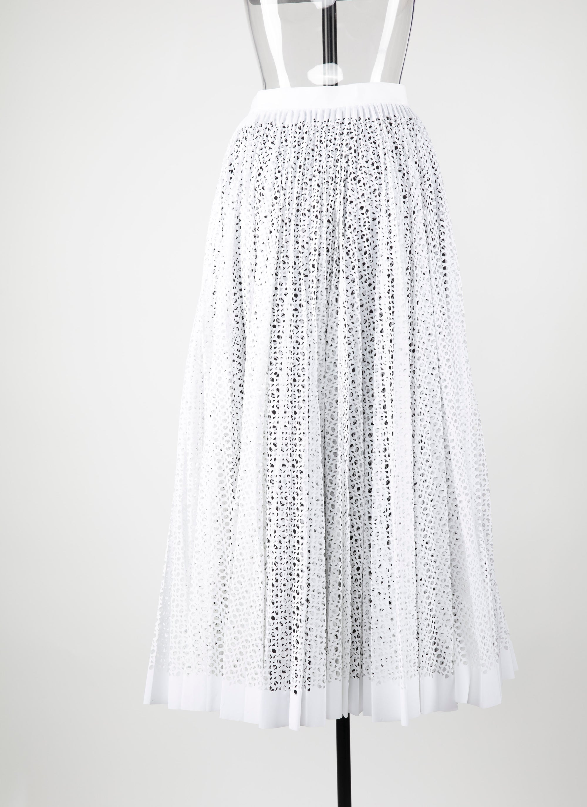 Multicoloured openwork long skirt - Intense White