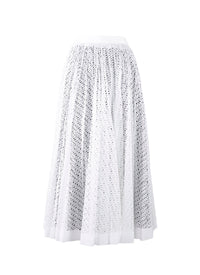 Multicoloured openwork long skirt - Intense White