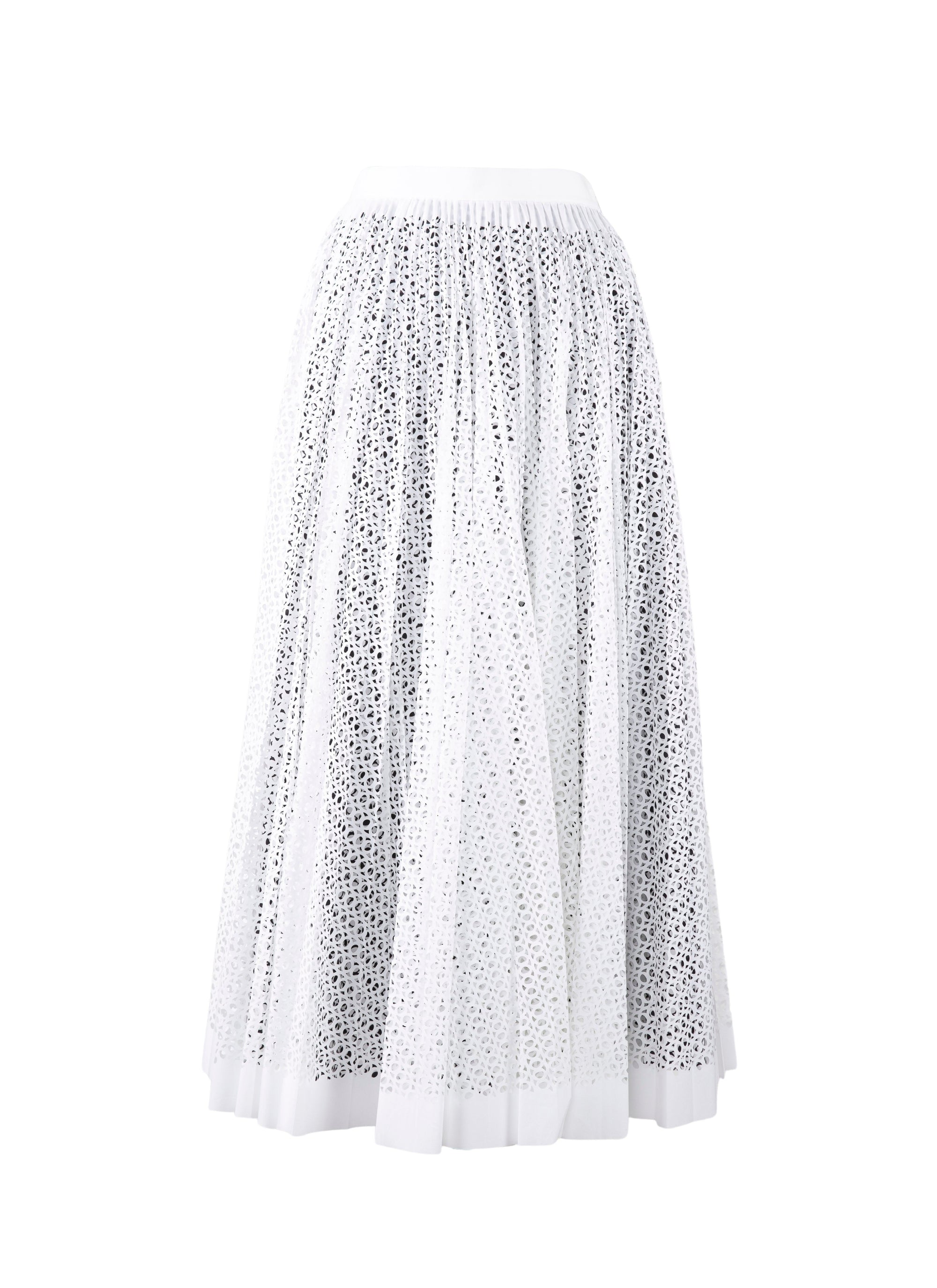 Multicoloured openwork long skirt - Intense White