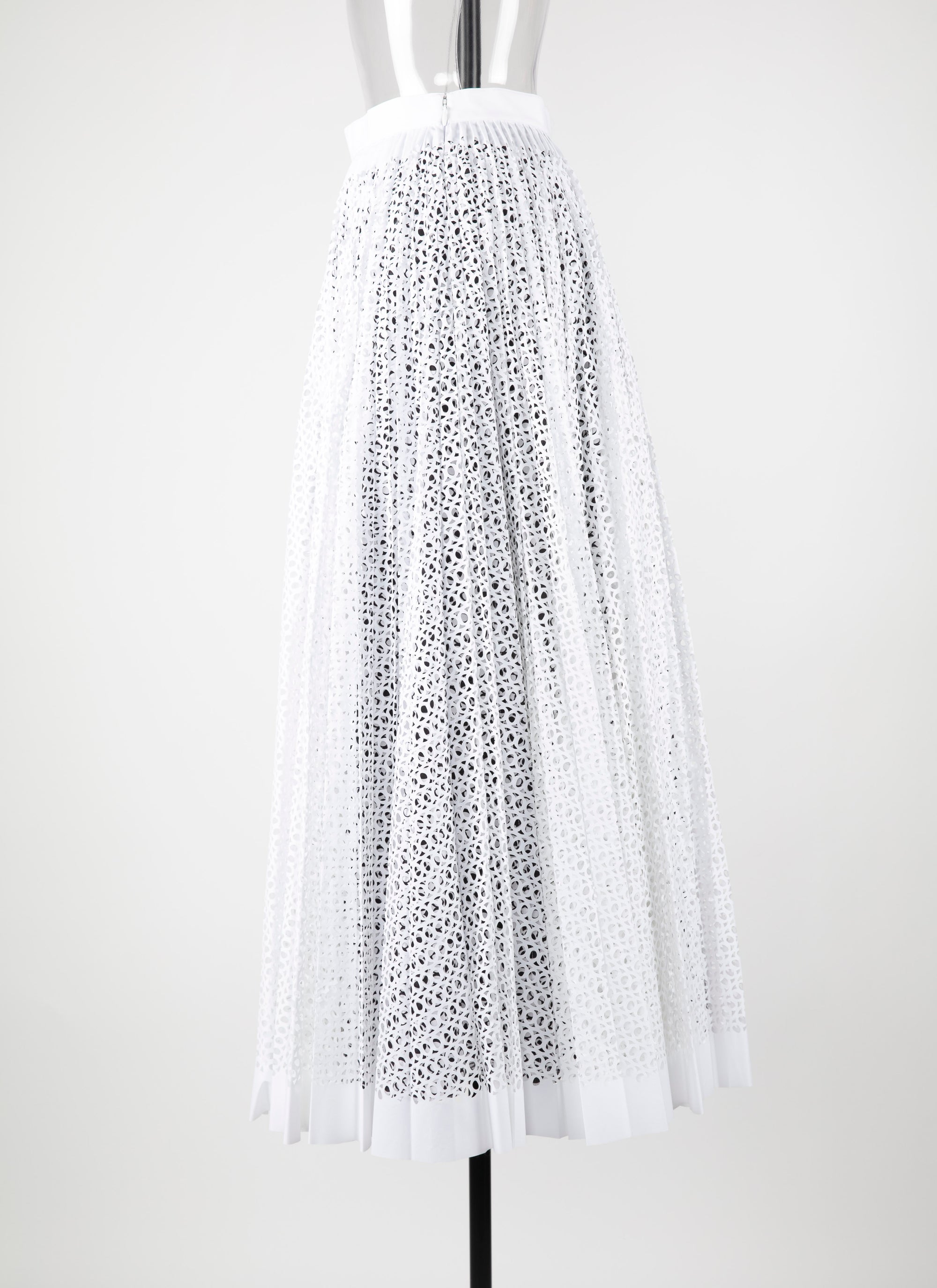 Multicoloured openwork long skirt - Intense White