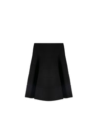 Wool banded draped skirt - Black