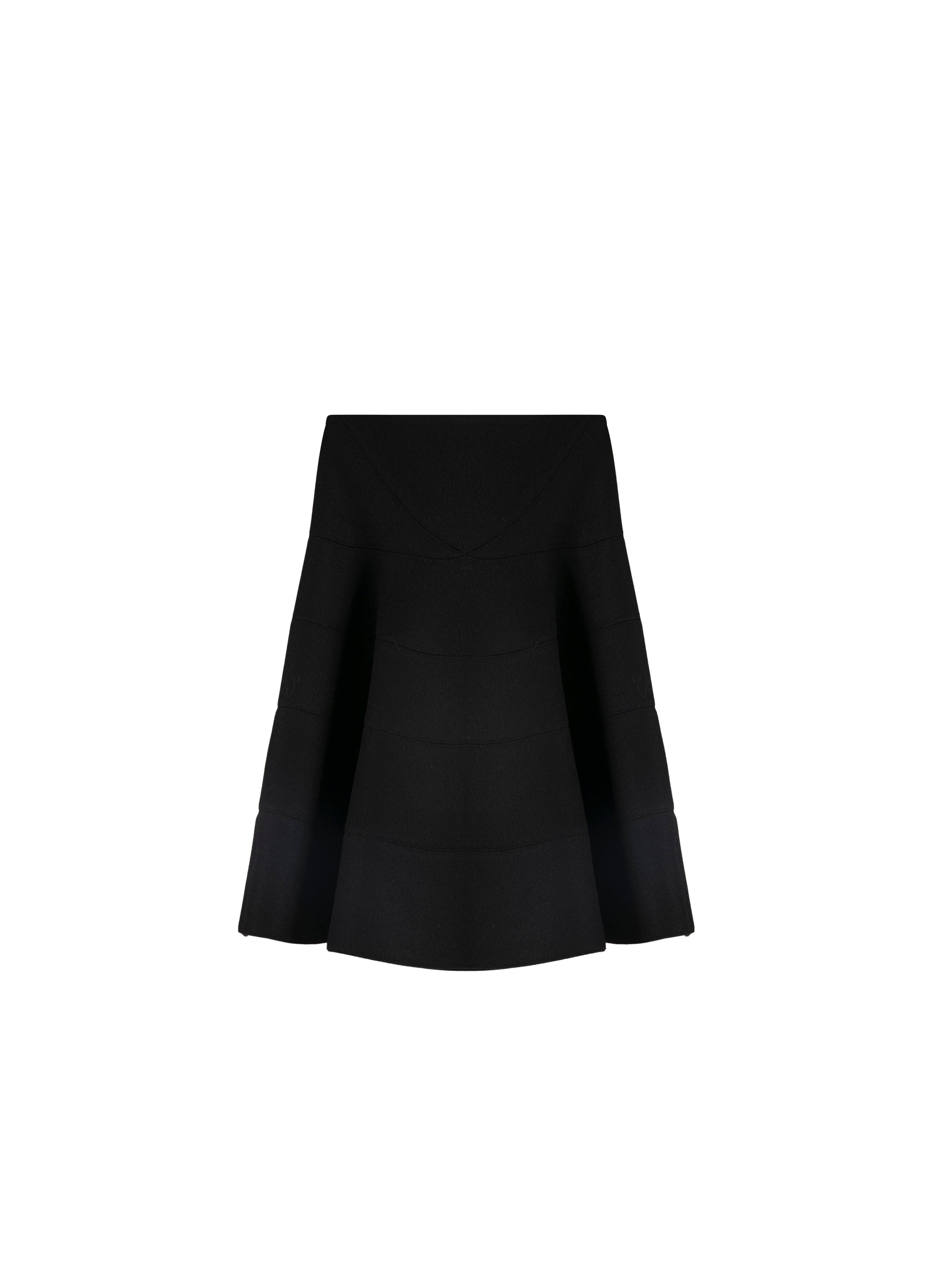 Wool banded draped skirt - Black