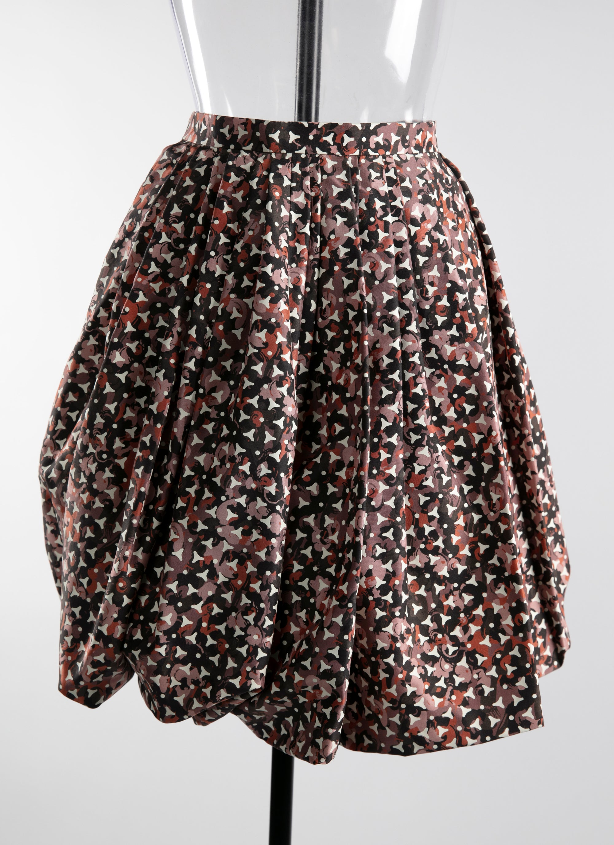 Jupe courte en tulipe - Kaki & Bois de Rose