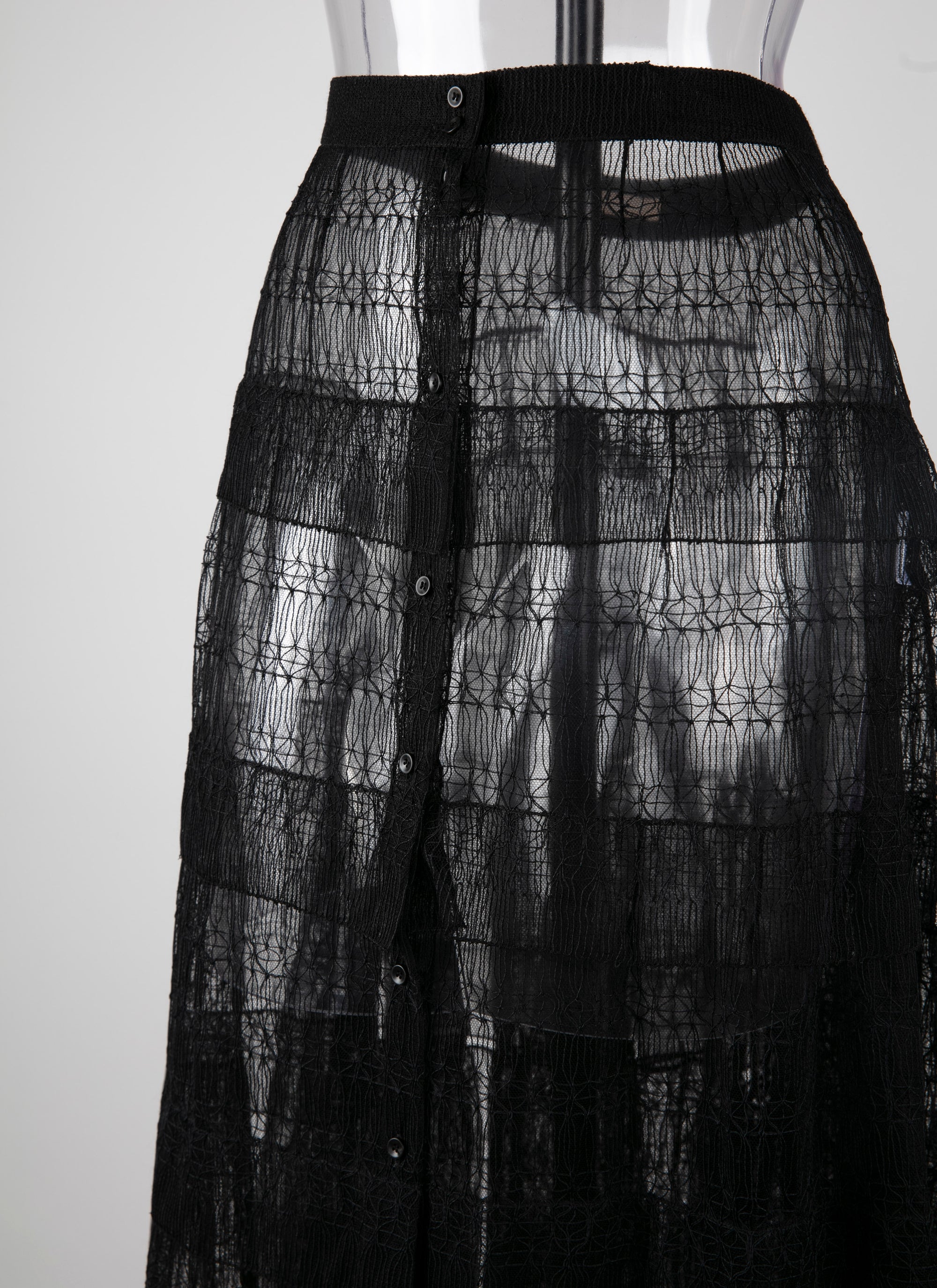 Long skirt with lace lining - Black intense
