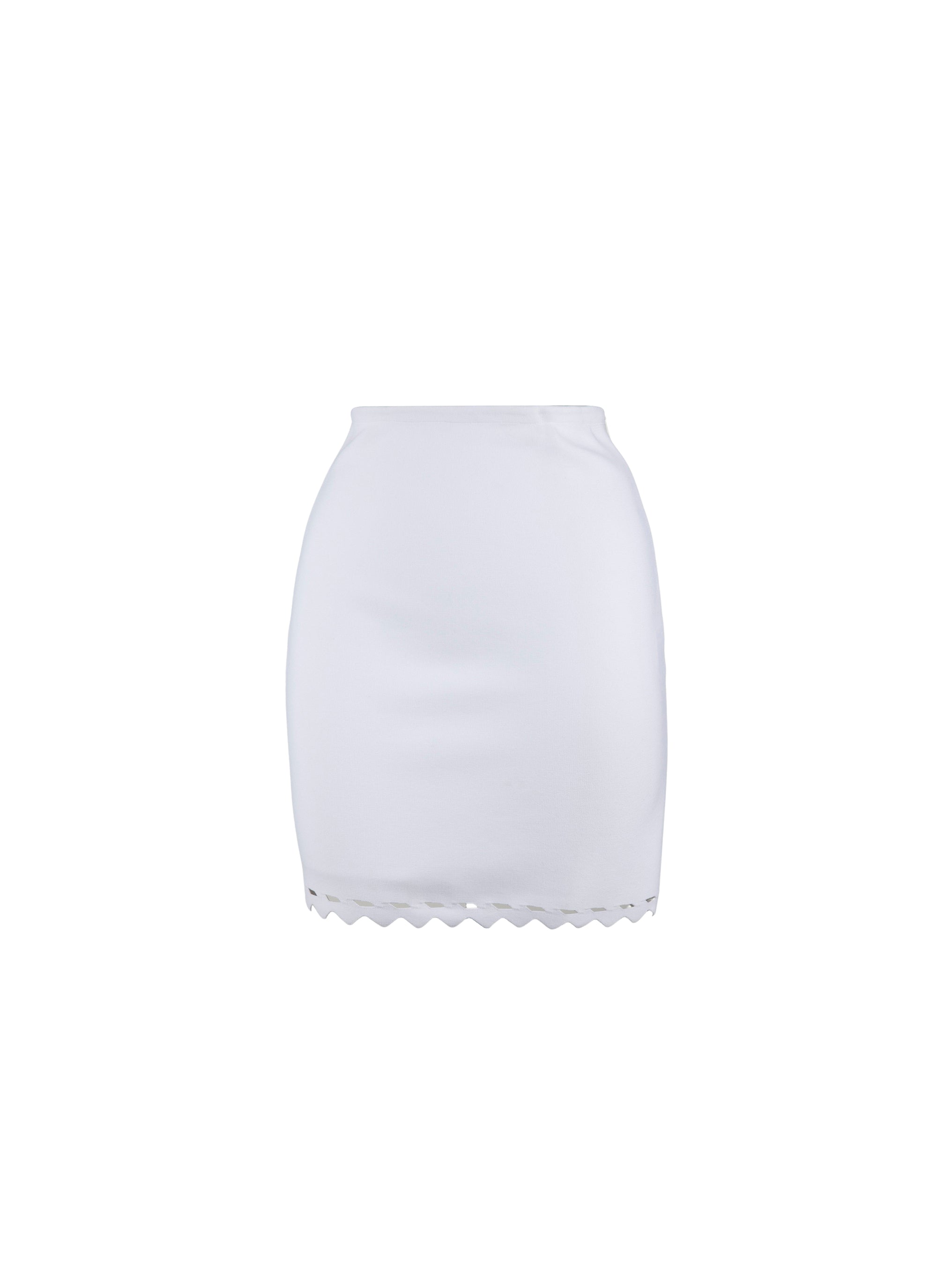 Jupe à bordure ajourée en maille - Blanc