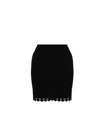Skirt with hemstitch trim - Black intense