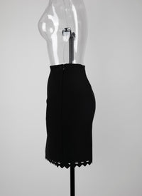 Skirt with hemstitch trim - Black intense
