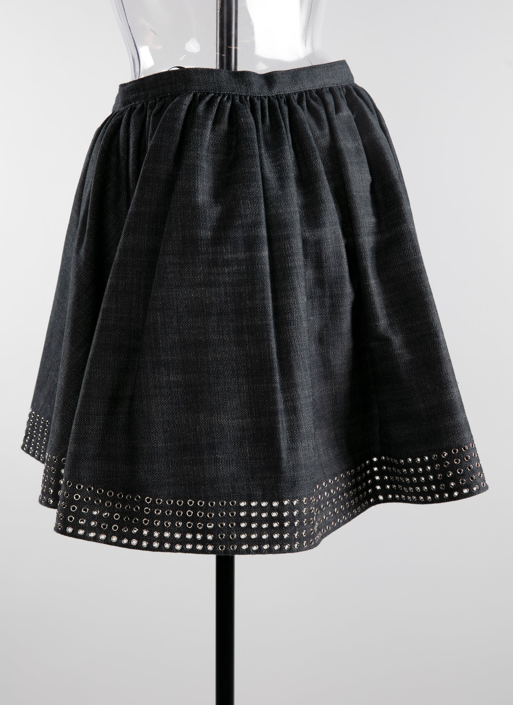 Mini skirt with openwork hem - Black intense