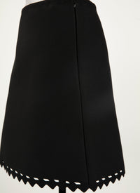 Mini skirt with openwork hem - Black intense