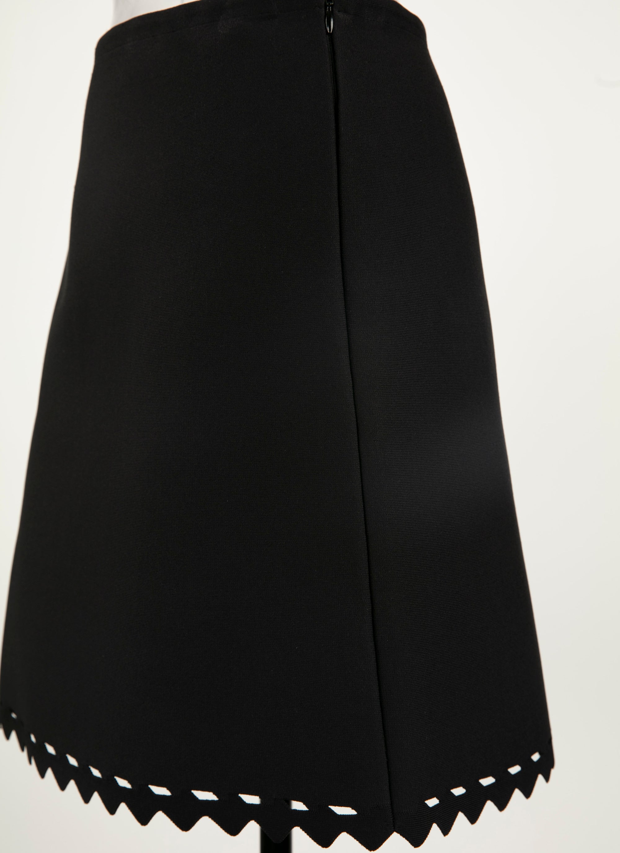 Mini skirt with openwork hem - Black intense