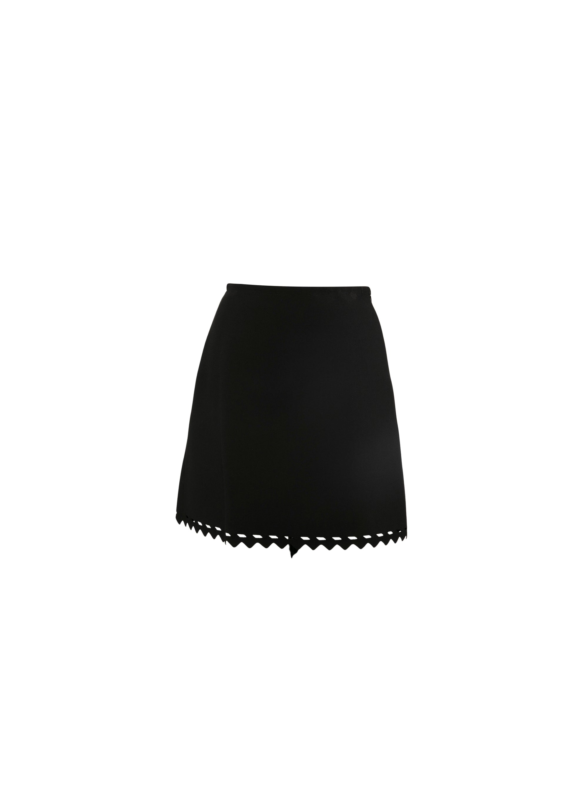 Mini skirt with openwork hem - Black intense