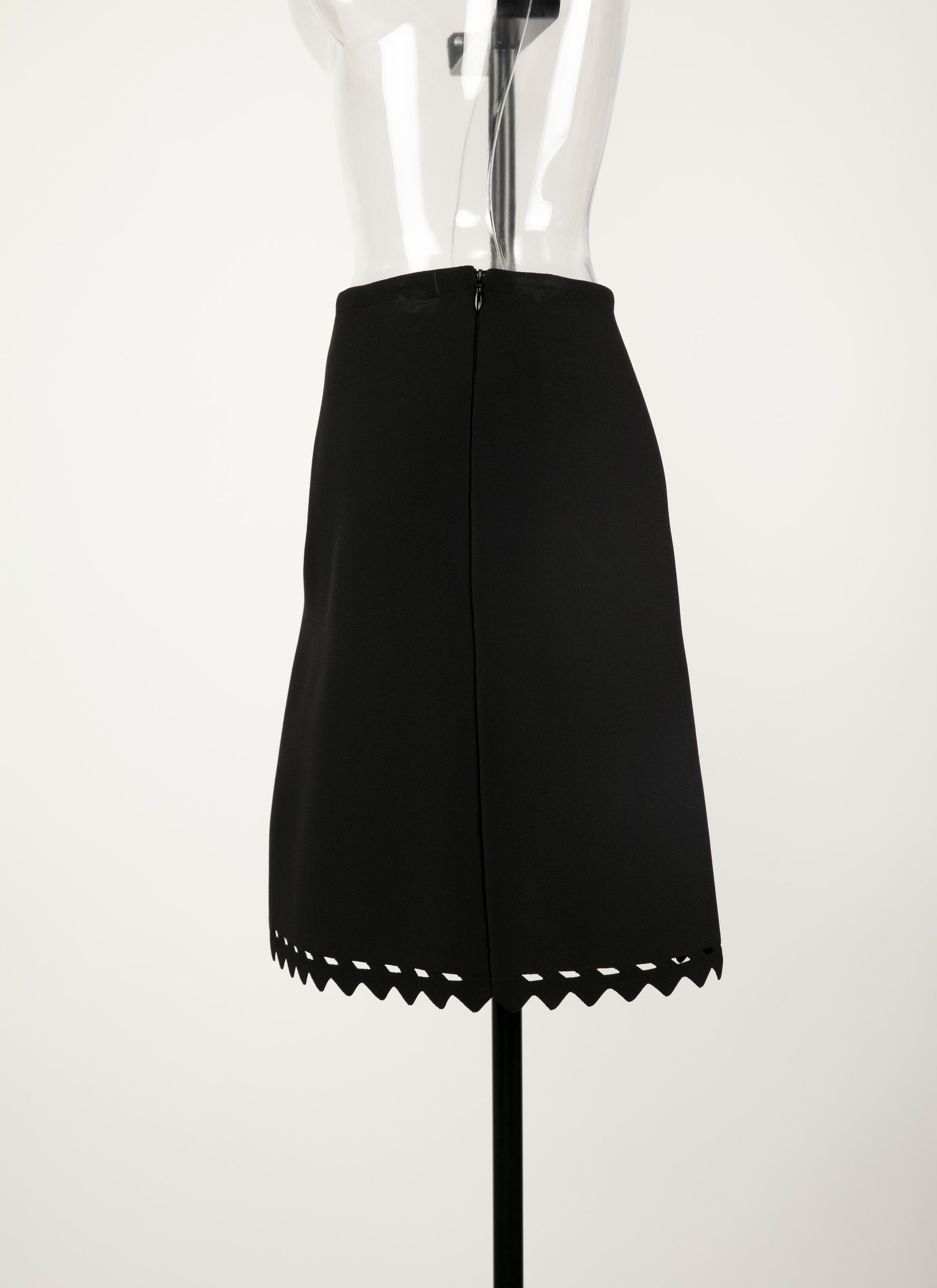 Mini skirt with openwork hem - Black intense
