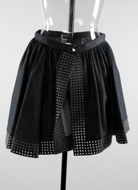 Mini skirt with openwork hem - Black intense