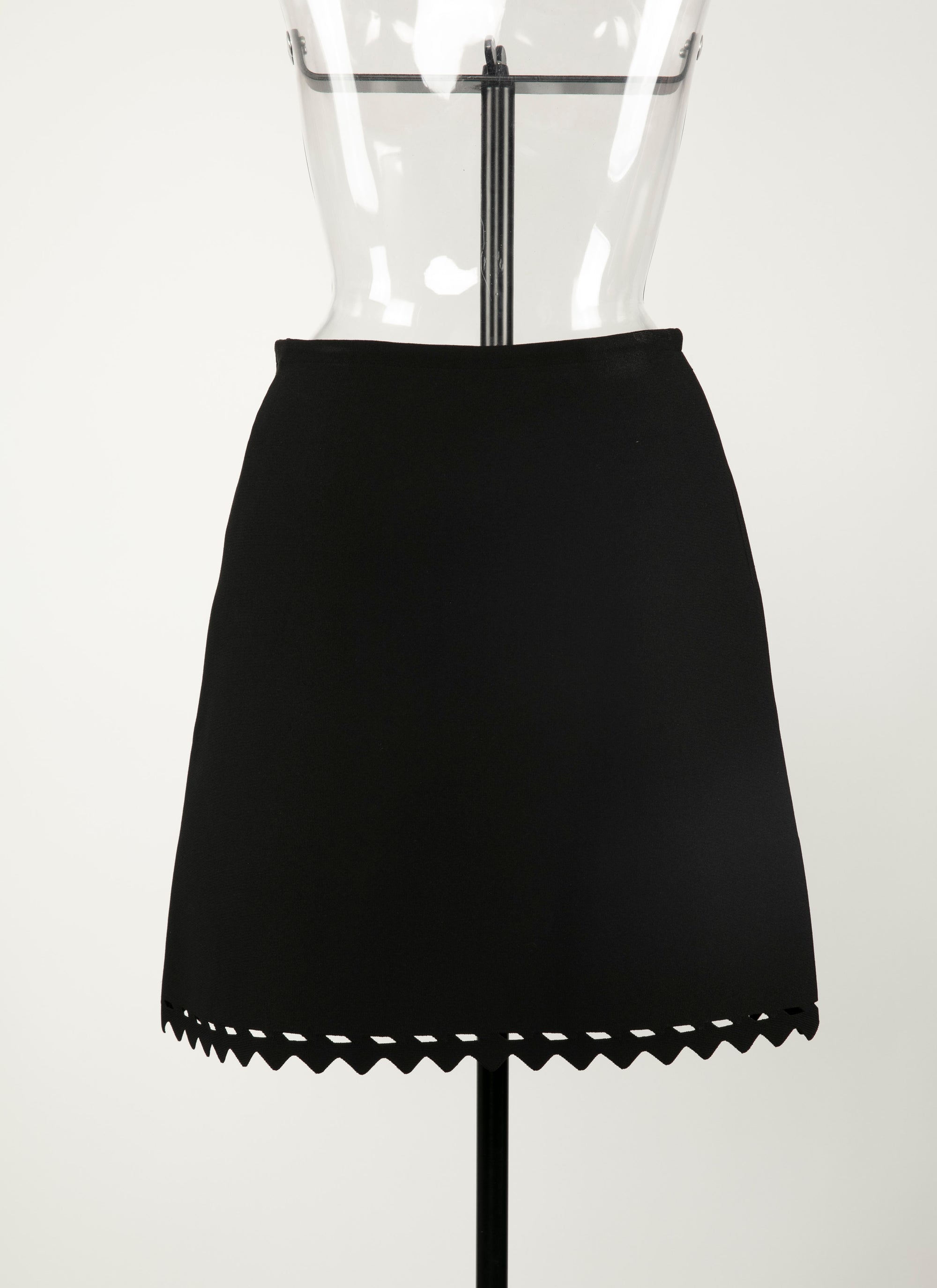 Mini skirt with openwork hem - Black intense